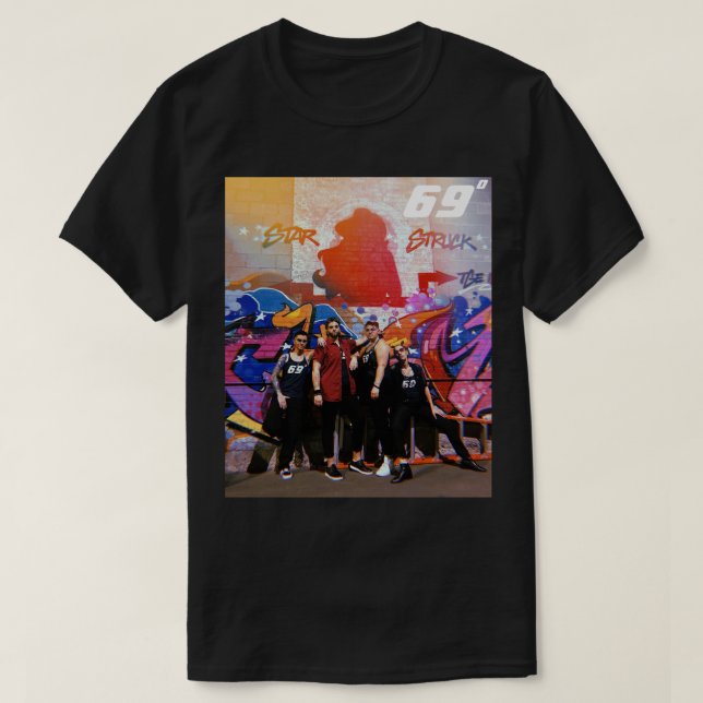 69-gradiga stjärnor - vit Logotyp T Shirt (Design framsida)