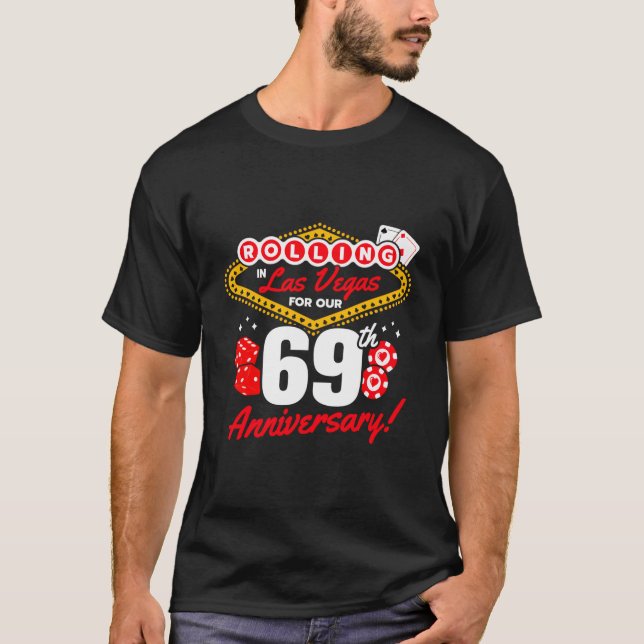 69Th Anniversary Vegas 69Th Wedding Anniversary La T Shirt (Framsida)