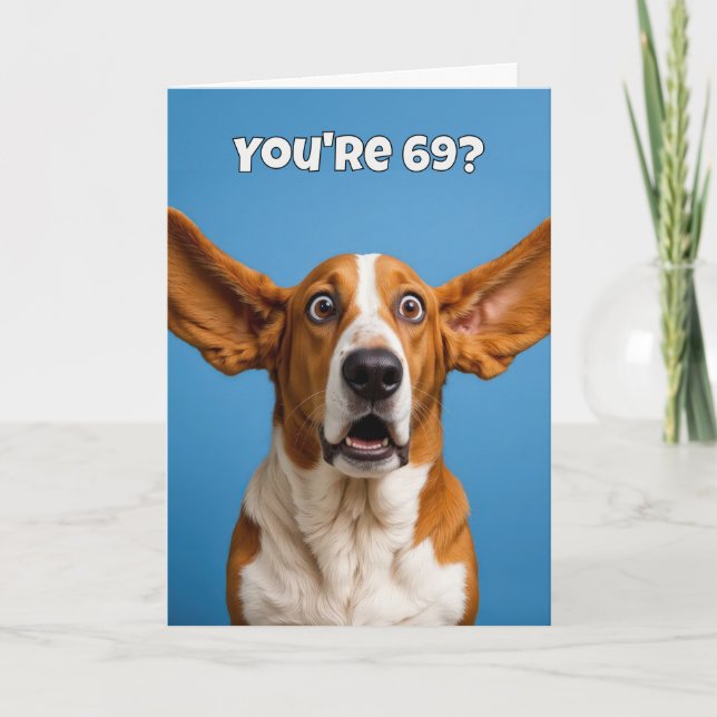 69th Birthday Basset Hound Dog Humor Kort (Framsida)
