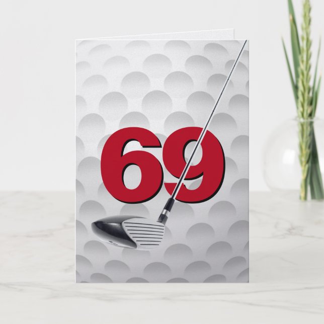 69th Birthday Golf Ball Design Kort (Framsida)