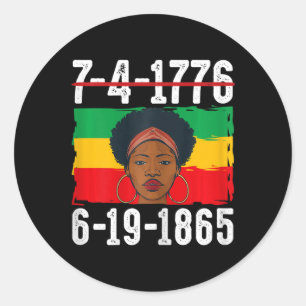 6-19-1865 African American Black History Month Runt Klistermärke