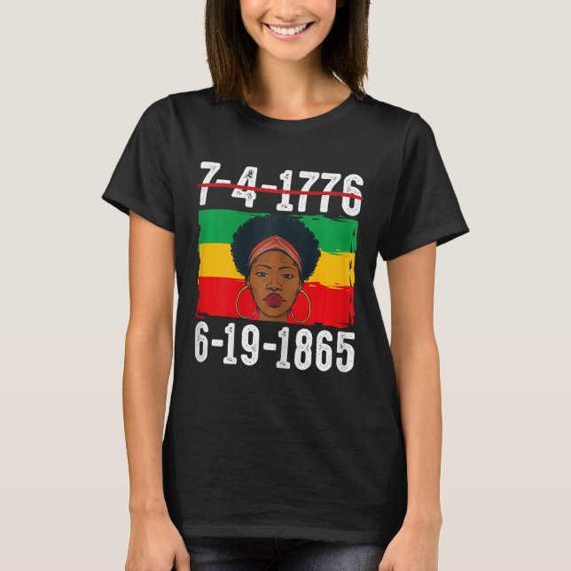 6-19-1865 African American Black History Month T Shirt (Framsida)
