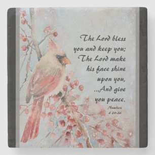 6 24-26 Lord Bless You Red Bird Berries Stenunderlägg