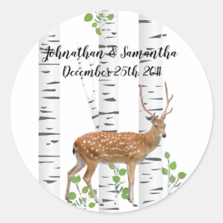 6-3-tums Favoritstämplar Hjort Doe Woodland Buck L Runt Klistermärke