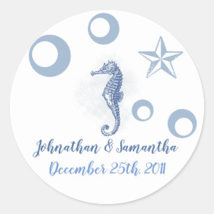 6-3-tums favoritstickers Seahorse Sea Ocean Beach Runt Klistermärke