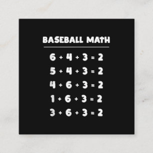 6 4 3 2 Baseball Math - Cute Pay Softball Game Fyrkantigt Visitkort