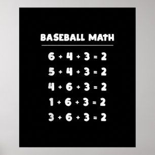 6 4 3 2 Baseball Math - Cute Pay Softball Game Poster