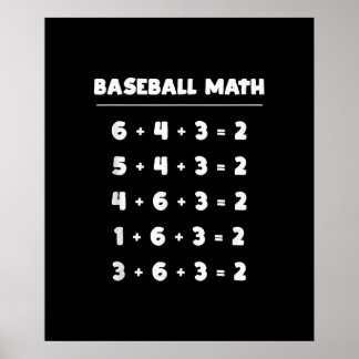 6 4 3 2 Baseball Math - Cute Spela softball Poster