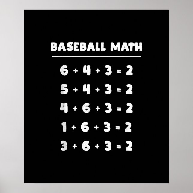 6 4 3 2 Baseball Math - Cute Spela softball Poster (Framsidan)