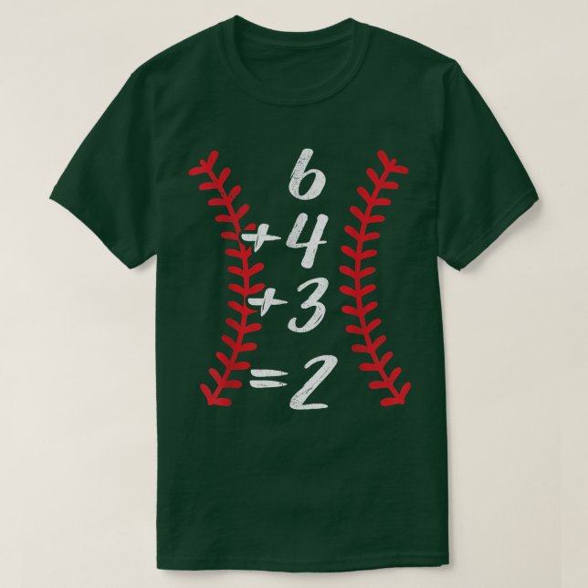 6+4+3 2 Baseball Snöre Ljuny Dubbla Play Math Turn T Shirt (Design framsida)