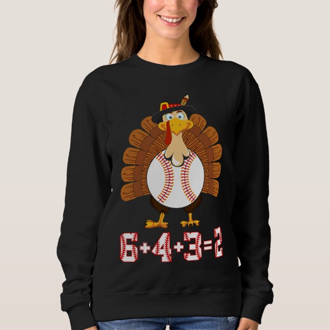 6+4+3 2 Baseball Turkey Thanksgiving 643 double pl T Shirt (Framsida)