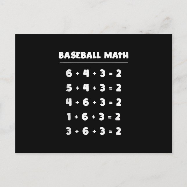 6 4 3 2 Baseboll Math - Söt spelar Softboll Spel Vykort (Framsida)
