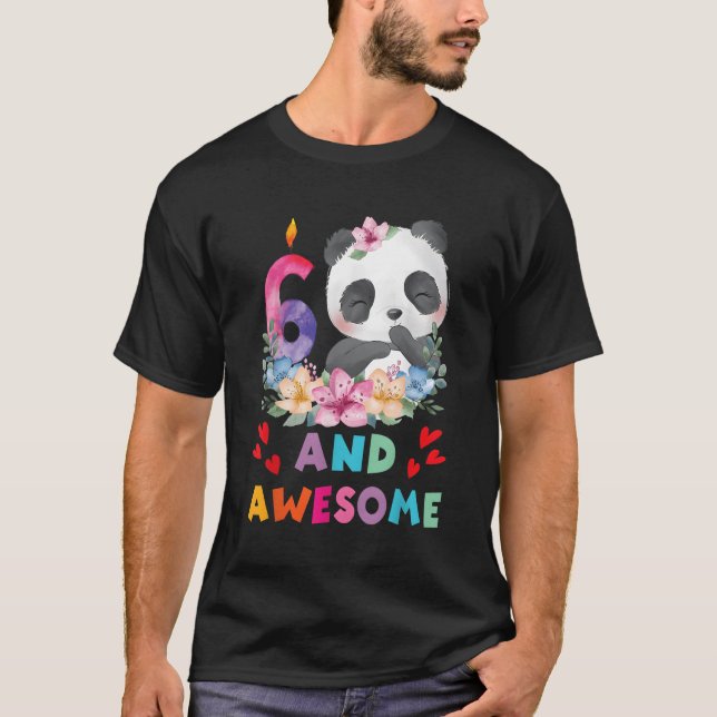 6 6e Panda Unicorn Py T Shirt (Framsida)