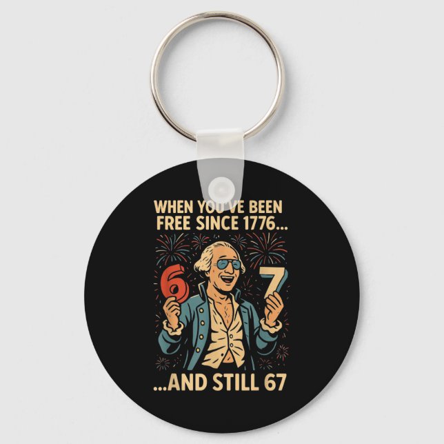 6-7 7-6 George Washington Meme Funny 67 Design  Nyckelring (Framsida)