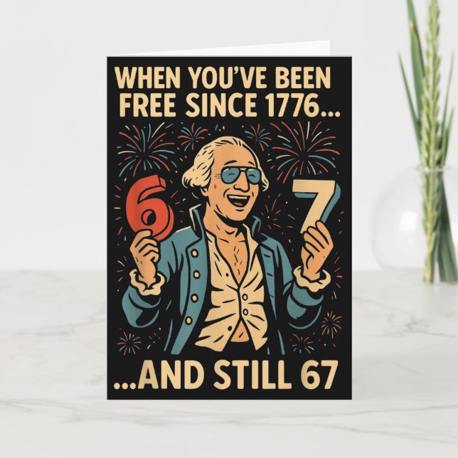 6-7 7-6 George Washington Meme Rolig 67 Design  Kort (Framsida)