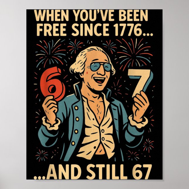 6-7 7-6 George Washington Meme Rolig 67 Design  Poster (Framsidan)
