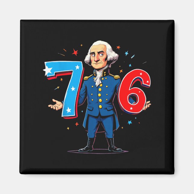 6-7 7-6 George Washington Seven Six Teacher Americ Magnet (Framsidan)