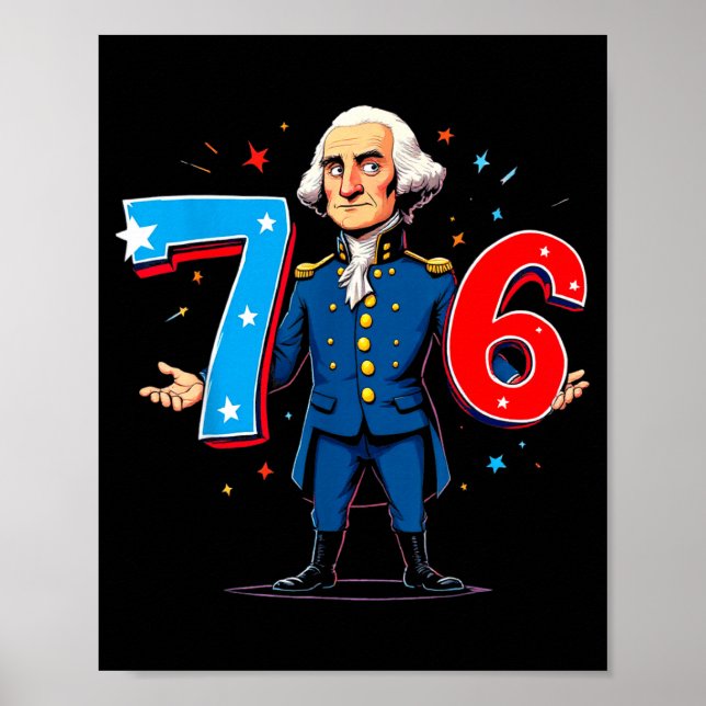 6-7 7-6 George Washington Seven Six Teacher Americ Poster (Framsidan)