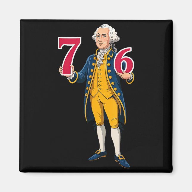 6 7 7 6 George Washington Sex Sju  Magnet (Framsidan)