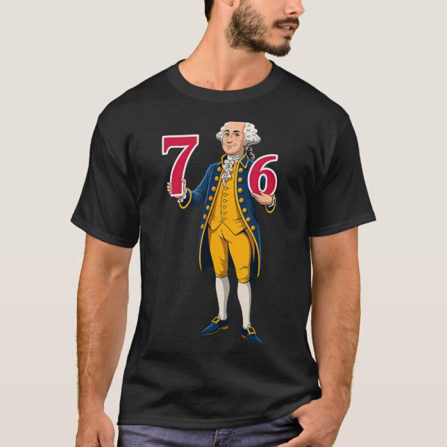 6 7 7 6 George Washington Six Seven  T Shirt (Framsida)