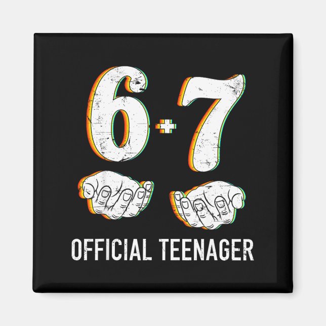 6+7 år gamla pojkar flickor tonåring 13-års födels magnet (Framsidan)