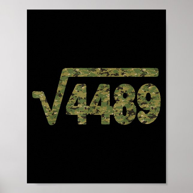 6 7 Army Pattern Meme Square Root 4489 Slang Math  Poster (Framsidan)