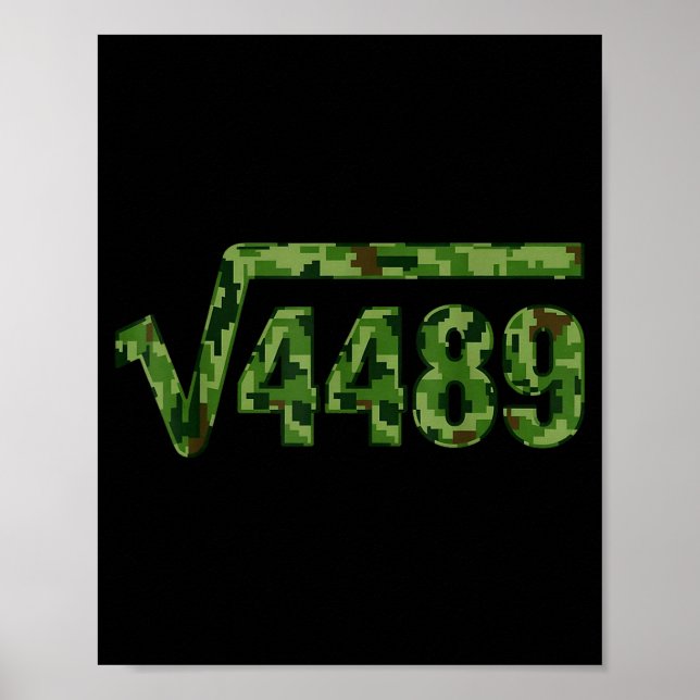 6 7 Army Pattern Meme Square Root 4489 Slang Math  Poster (Framsidan)