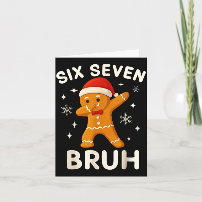 6 7 Bruh Christmas Gingerbread 67 Brainrot Boys Fu Kort (Framsida)