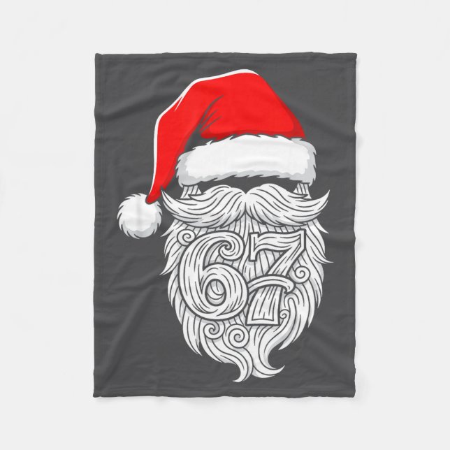 6 7 Christmas 67 Santa Six Seven Christmas Boys Te Fleecefilt (Framsidan)