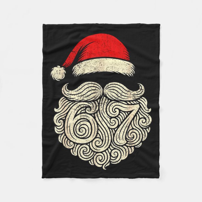 6 7 Christmas 67 Santa Six Seven Christmas Boys Te Fleecefilt (Framsidan)
