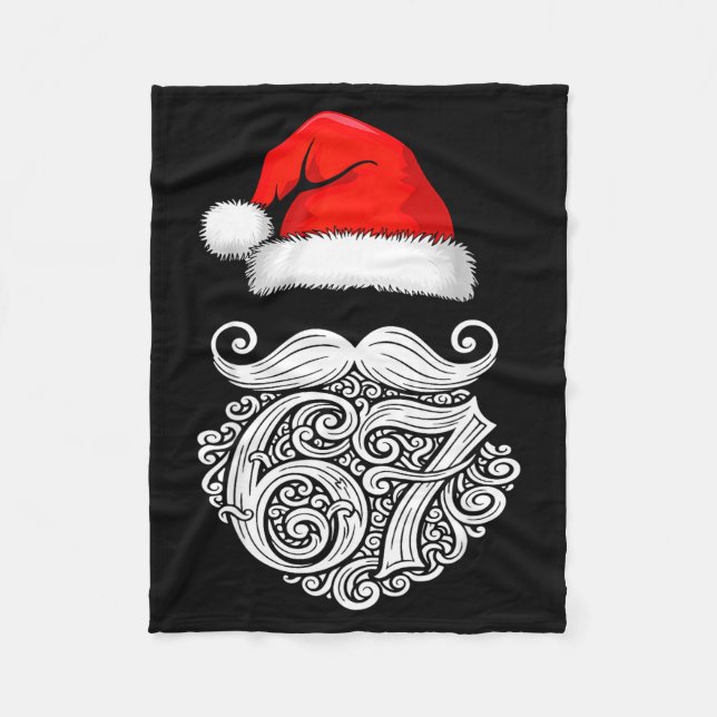 6 7 Christmas 67 Santa Six Seven Christmas Boys Te Fleecefilt (Framsidan)