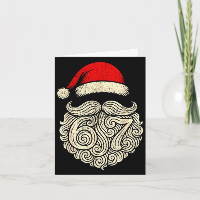 6 7 Christmas 67 Santa Six Seven Christmas Boys Te Kort (Framsida)