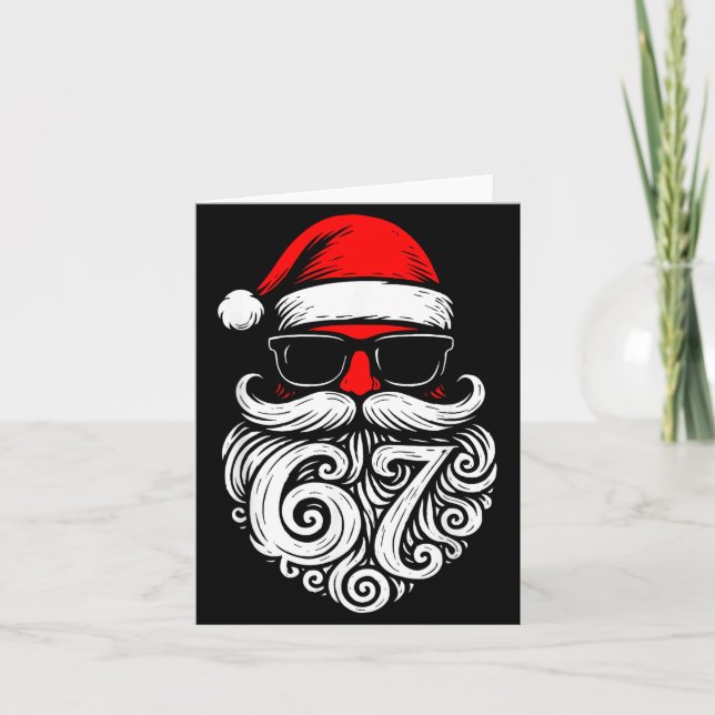 6 7 Christmas 67 Santa Six Seven Christmas Boys Te Kort (Framsida)