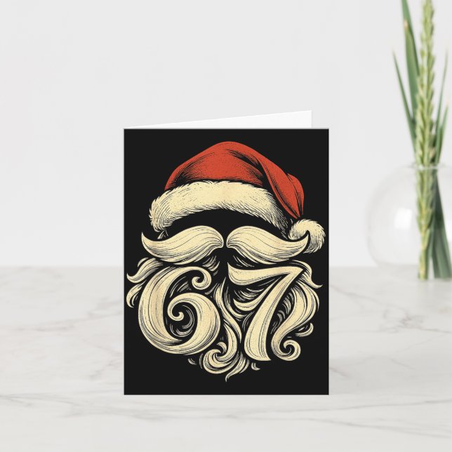 6 7 Christmas 67 Santa Six Seven Christmas Boys Te Kort (Framsida)