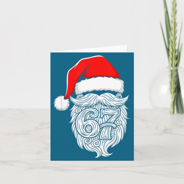 6 7 Christmas 67 Santa Six Seven Christmas Boys Te Kort (Framsida)