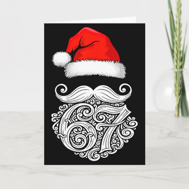 6 7 Christmas 67 Santa Six Seven Christmas Boys Te Kort (Framsida)