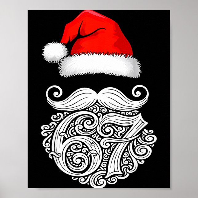 6 7 Christmas 67 Santa Six Seven Christmas Boys Te Poster (Framsidan)