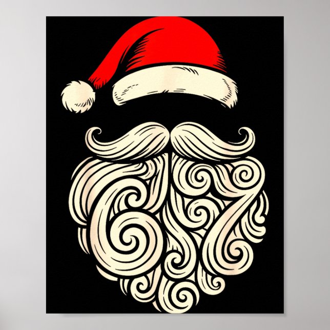 6 7 Christmas 67 Santa Six Seven Christmas Boys Te Poster (Framsidan)
