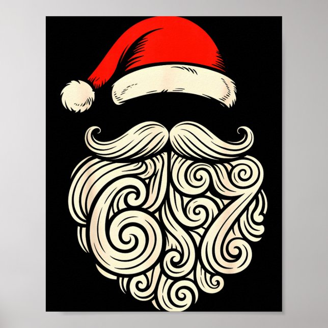 6 7 Christmas 67 Santa Six Seven Christmas Boys Te Poster (Framsidan)