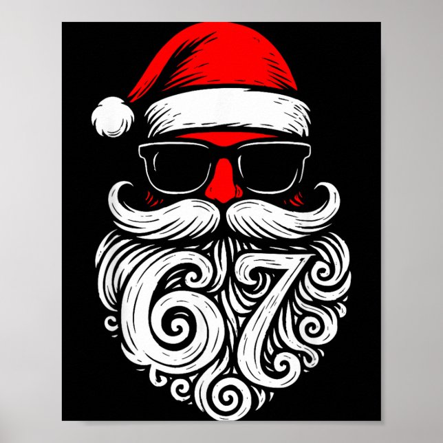 6 7 Christmas 67 Santa Six Seven Christmas Boys Te Poster (Framsidan)