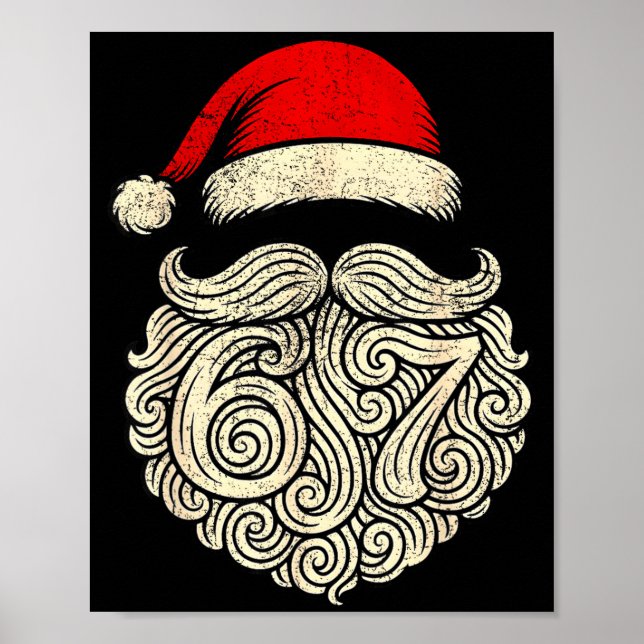6 7 Christmas 67 Santa Six Seven Christmas Boys Te Poster (Framsidan)