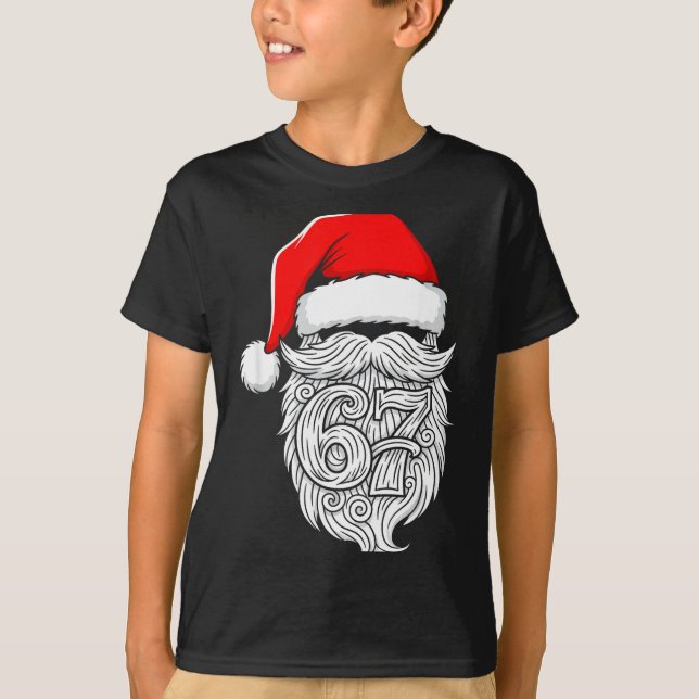 6 7 Christmas 67 Santa Six Seven Christmas Boys Te T Shirt (Framsida)