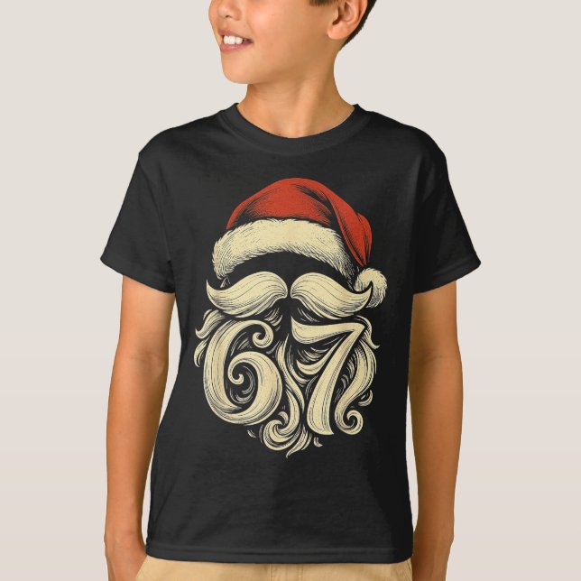 6 7 Christmas 67 Santa Six Seven Christmas Boys Te T Shirt (Framsida)