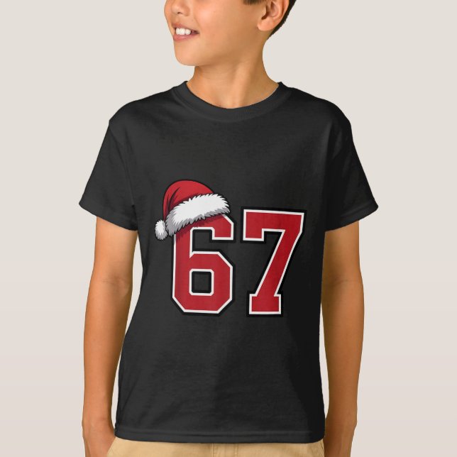 6 7 Christmas 67 Santa Six Seven Funny Christmas B T Shirt (Framsida)