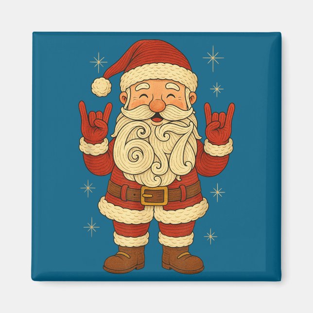 6 7 Christmas 67 Santa Six Seven Funny Meme Boys T Magnet (Framsidan)