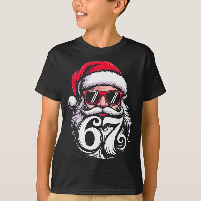 6 7 Christmas 67 Santa Six Seven  T Shirt (Framsida)