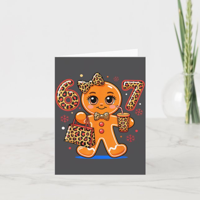 6 7 Christmas Leopard Gingerbread  Kort (Framsida)