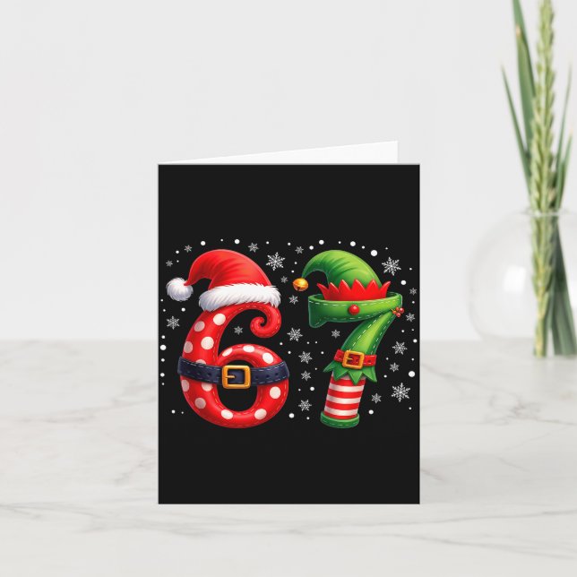 6-7 Christmas Squad Funny 67 Six Seven Meme Xmas 6 Kort (Framsida)