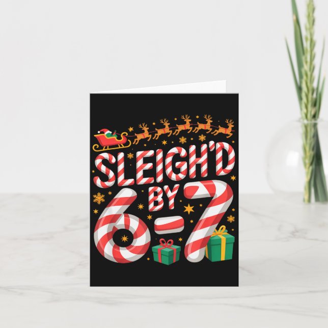 6-7 Christmas Ugly Sweater Six Seven Xmas 67 Meme  Kort (Framsida)
