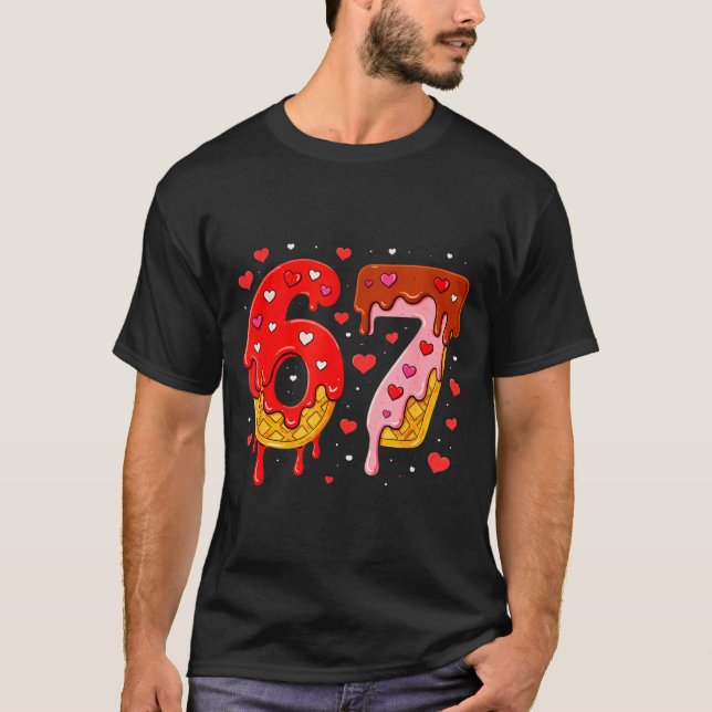 6 7 Cream Drip Six Seven Meme Valentine's Day Men  T Shirt (Framsida)